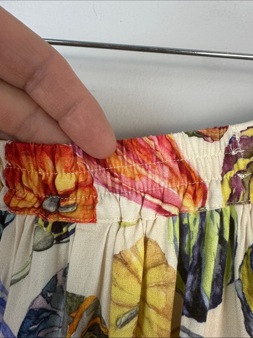 ModCloth Cream Floral A-Line Skirt with Multicolor Print - Picture 11 of 16